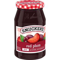 Red Plum Jam front left with packaging