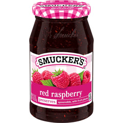 Red Raspberry Preserves front center with packaging