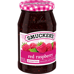 Red Raspberry Preserves front left with packaging