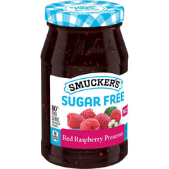 Sugar Free Red Raspberry Preserves front left with packaging