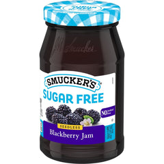 Sugar Free Seedless Blackberry Jam front right with packaging