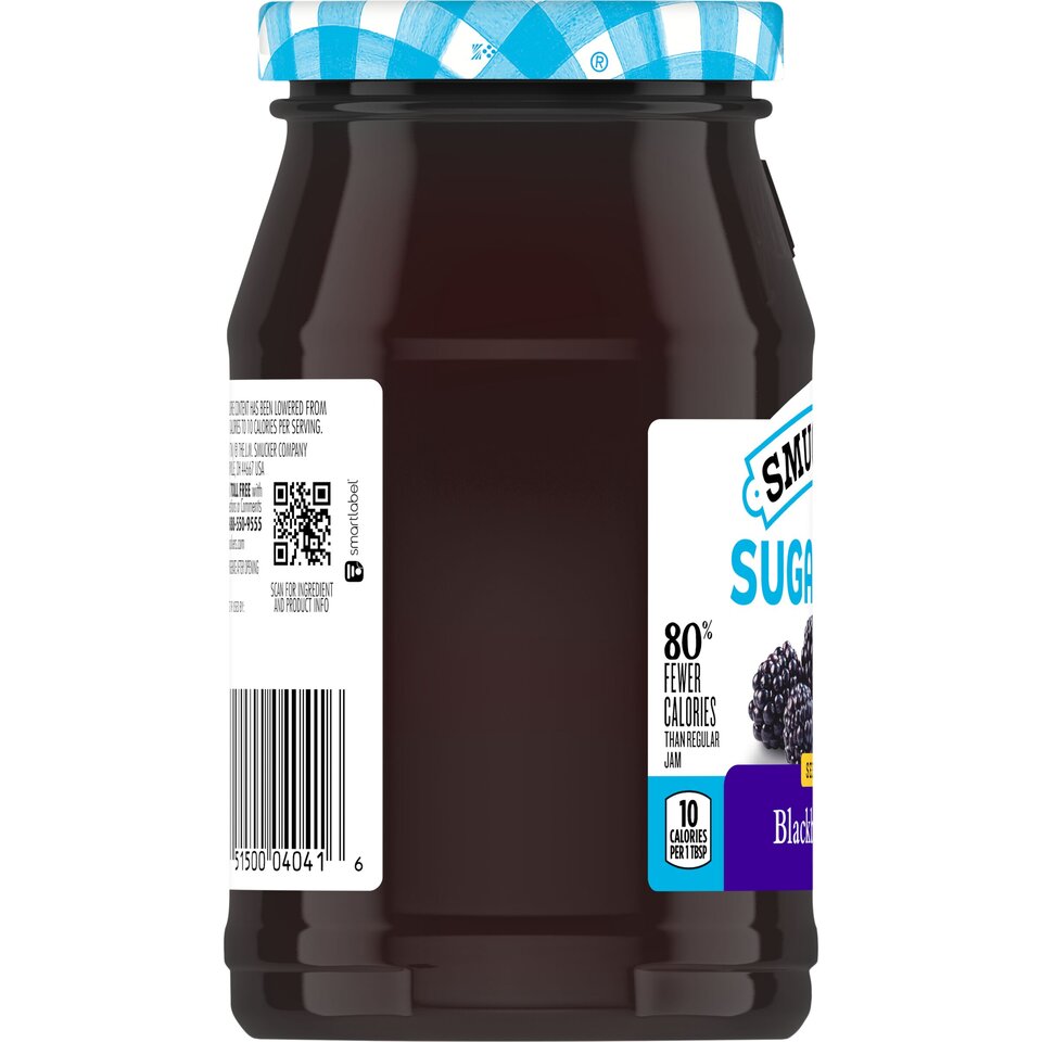 Sugar Free Seedless Blackberry Jam left with packaging