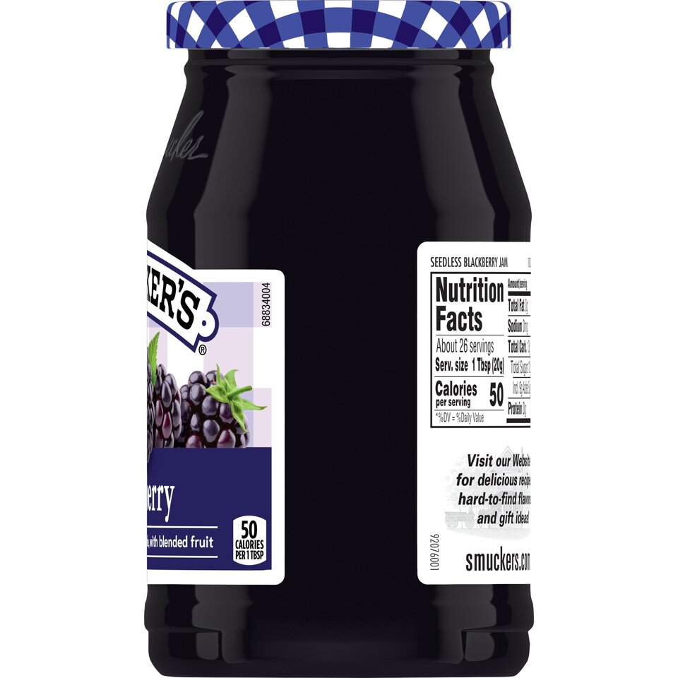 Seedless Blackberry Jam right with packaging