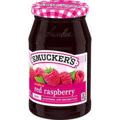 Seedless Red Raspberry Jam front right with packaging