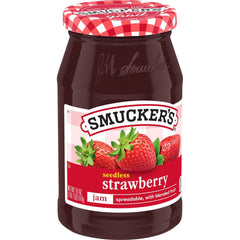 Seedless Strawberry Jam front left with packaging