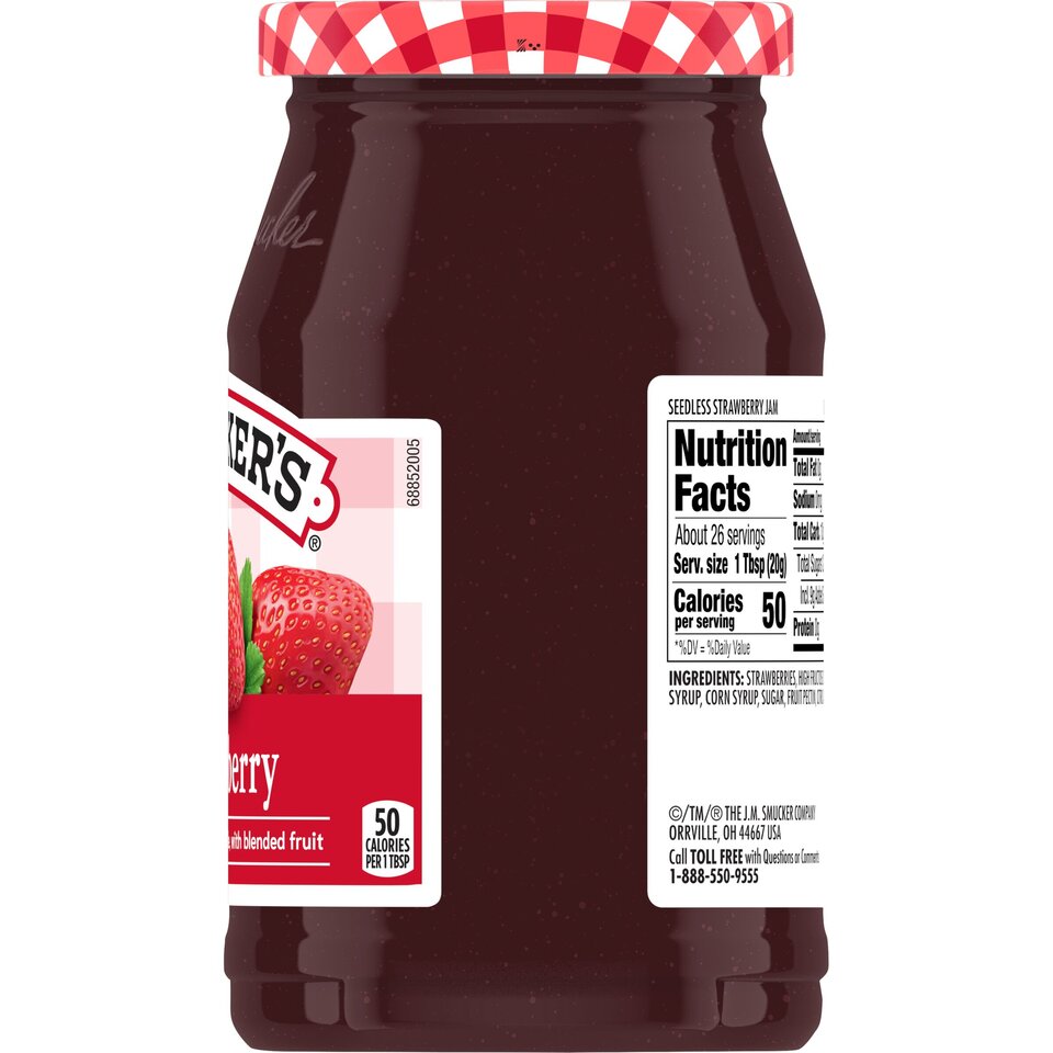 Seedless Strawberry Jam right with packaging
