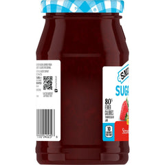 Sugar Free Seedless Strawberry Jam left with packaging