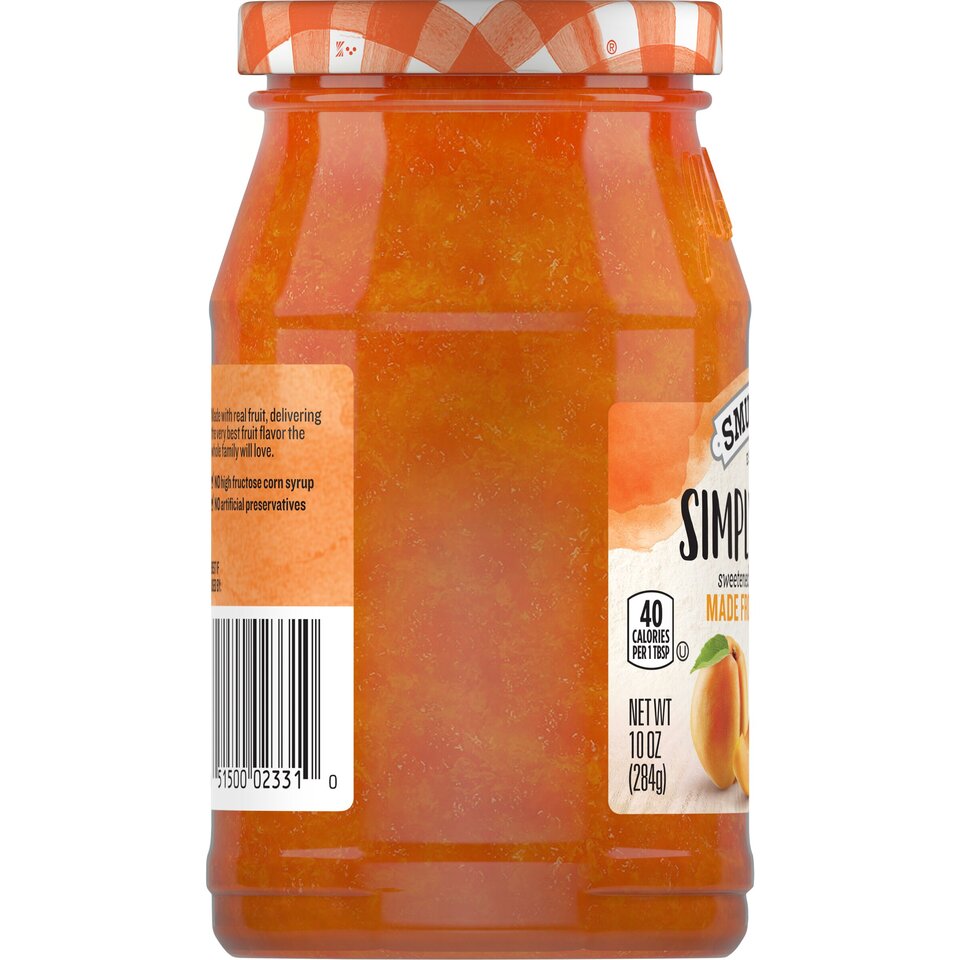Simply Fruit® Apricot Fruit Spread left with packaging