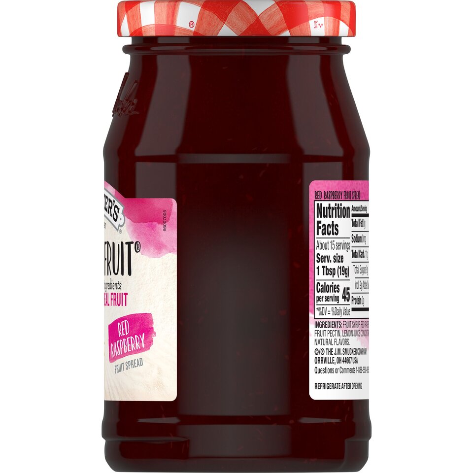 Simply Fruit® Red Raspberry Fruit Spread right with packaging