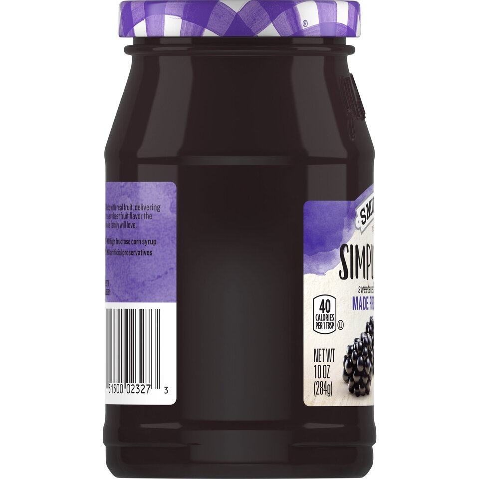 Simply Fruit® Seedless Blackberry Fruit Spread left with packaging