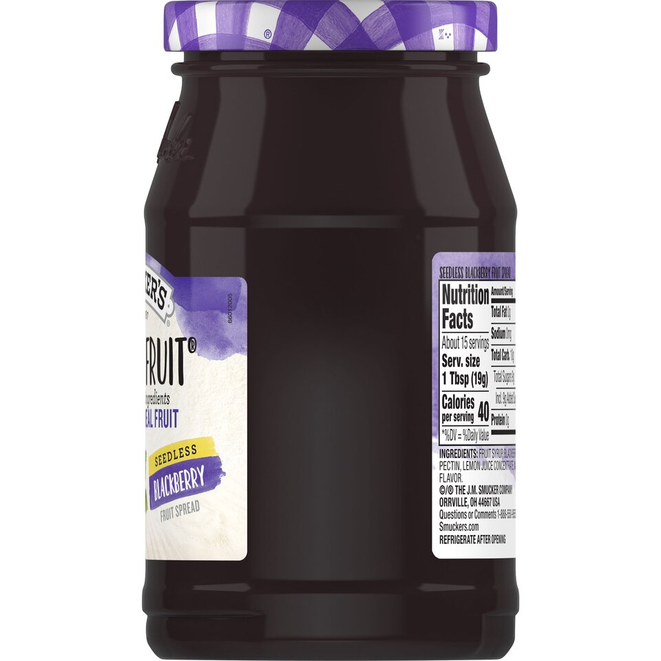 Simply Fruit® Seedless Blackberry Fruit Spread right with packaging