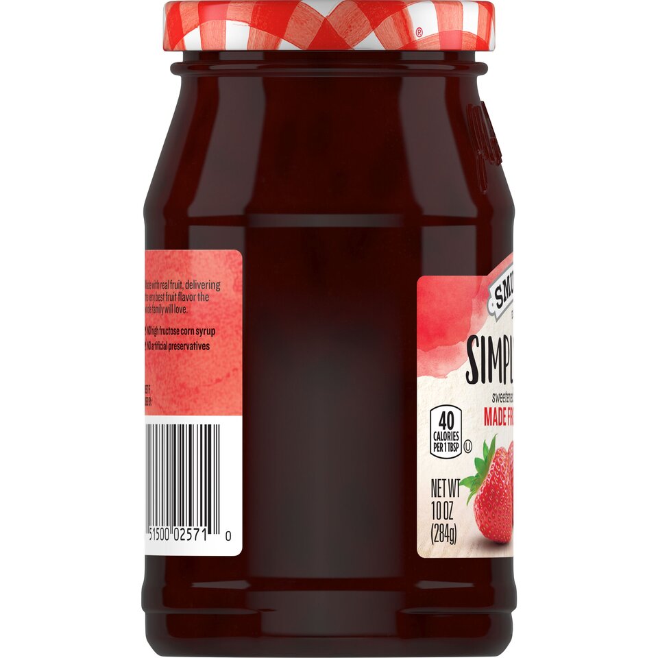 Simply Fruit® Seedless Strawberry Fruit Spread left with packaging