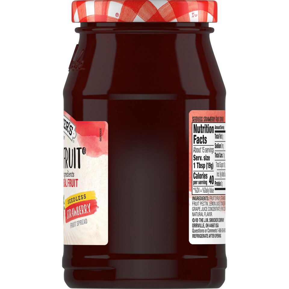 Simply Fruit® Seedless Strawberry Fruit Spread right with packaging