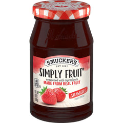 Simply Fruit® Strawberry Fruit Spread front center with packaging