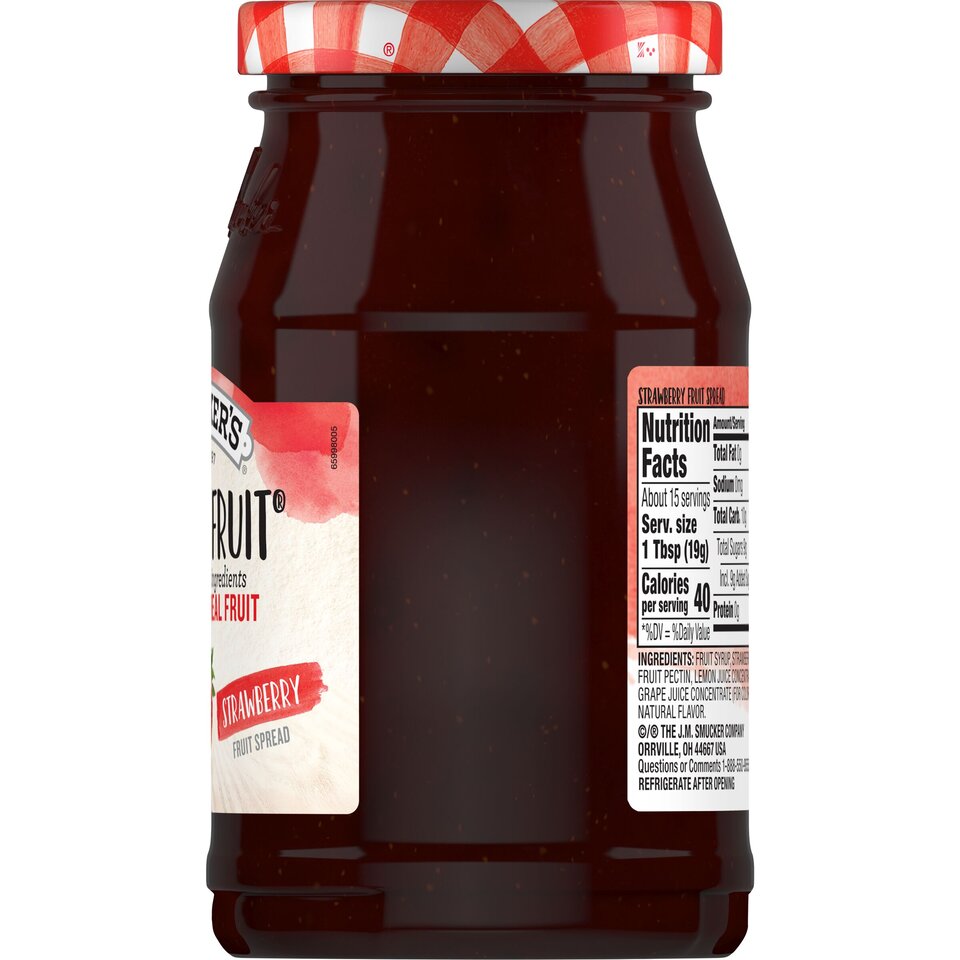 Simply Fruit® Strawberry Fruit Spread right with packaging