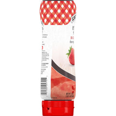 Smucker's® Reduced Sugar Strawberry Squeezable Fruit Spread left with packaging