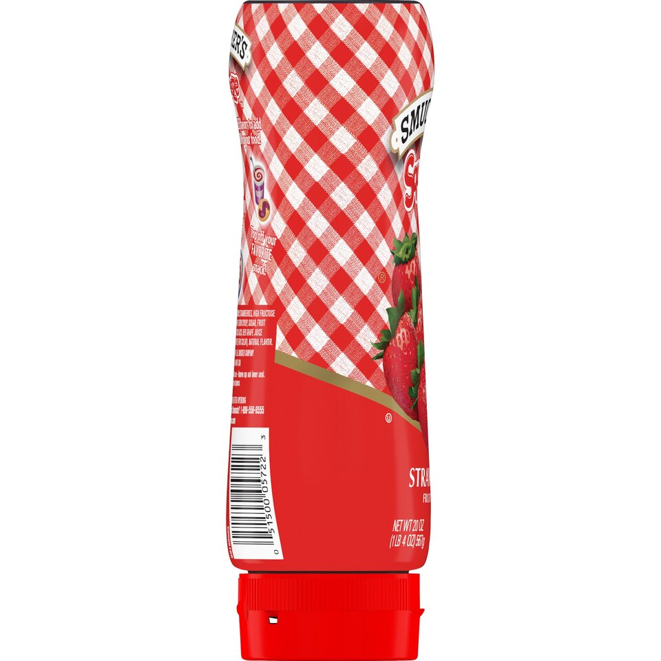 Squeeze™ Strawberry Fruit Spread left with packaging