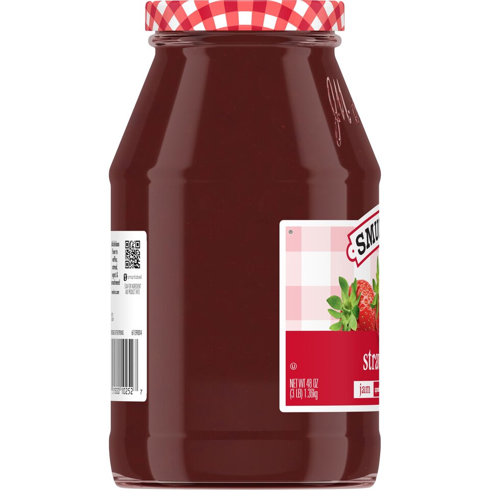 Strawberry Jam left with packaging