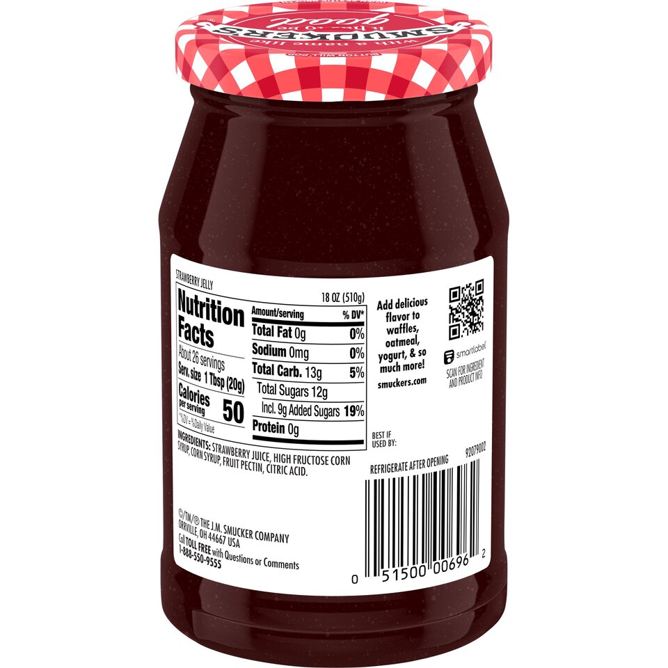 Strawberry Jelly back center with packaging