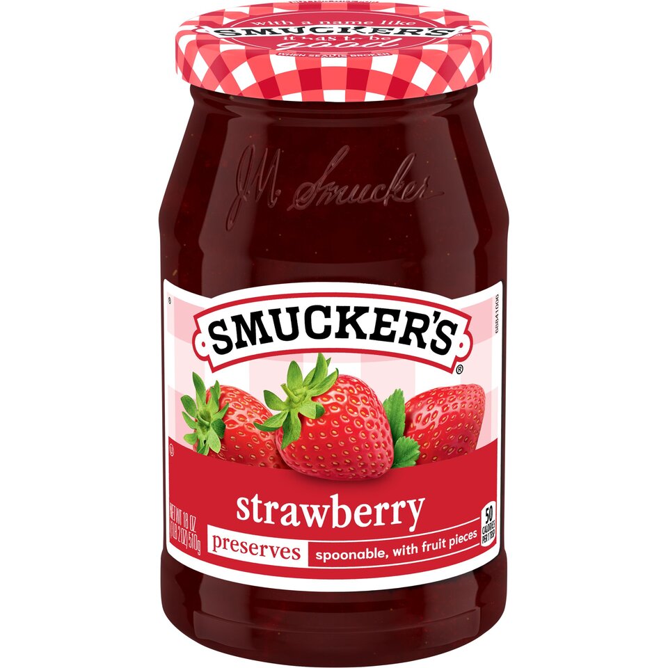 Strawberry Preserves front center with packaging