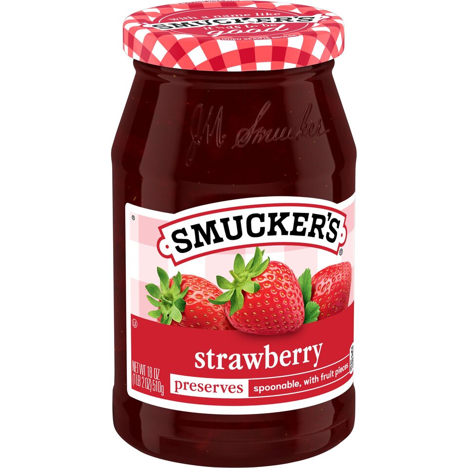 Strawberry Preserves front left with packaging