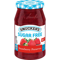 Sugar Free Strawberry Preserves front center with packaging