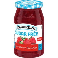 Sugar Free Strawberry Preserves front right with packaging