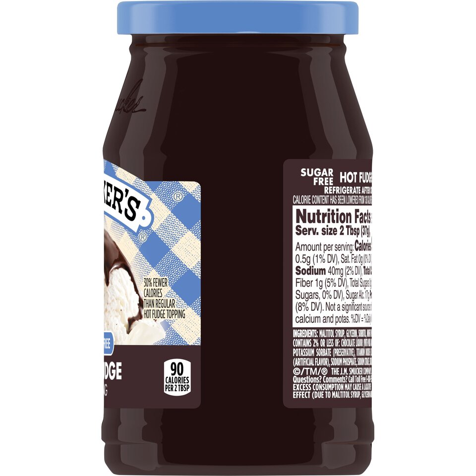 Sugar Free Hot Fudge Spoonable Topping right with packaging