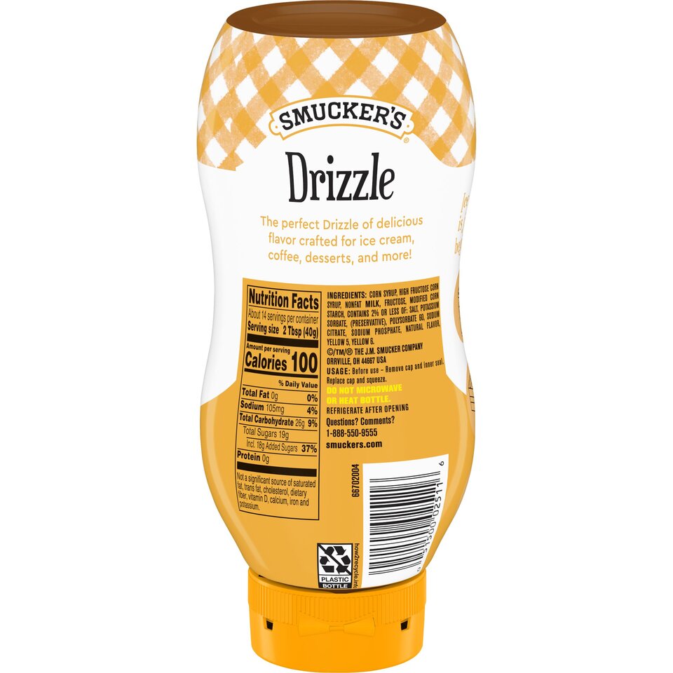 Sundae Syrup™ Butterscotch Flavored Syrup back center with packaging