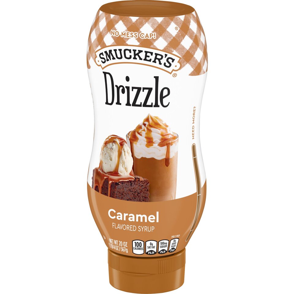 Sundae Syrup™ Caramel Flavored Syrup front right with packaging