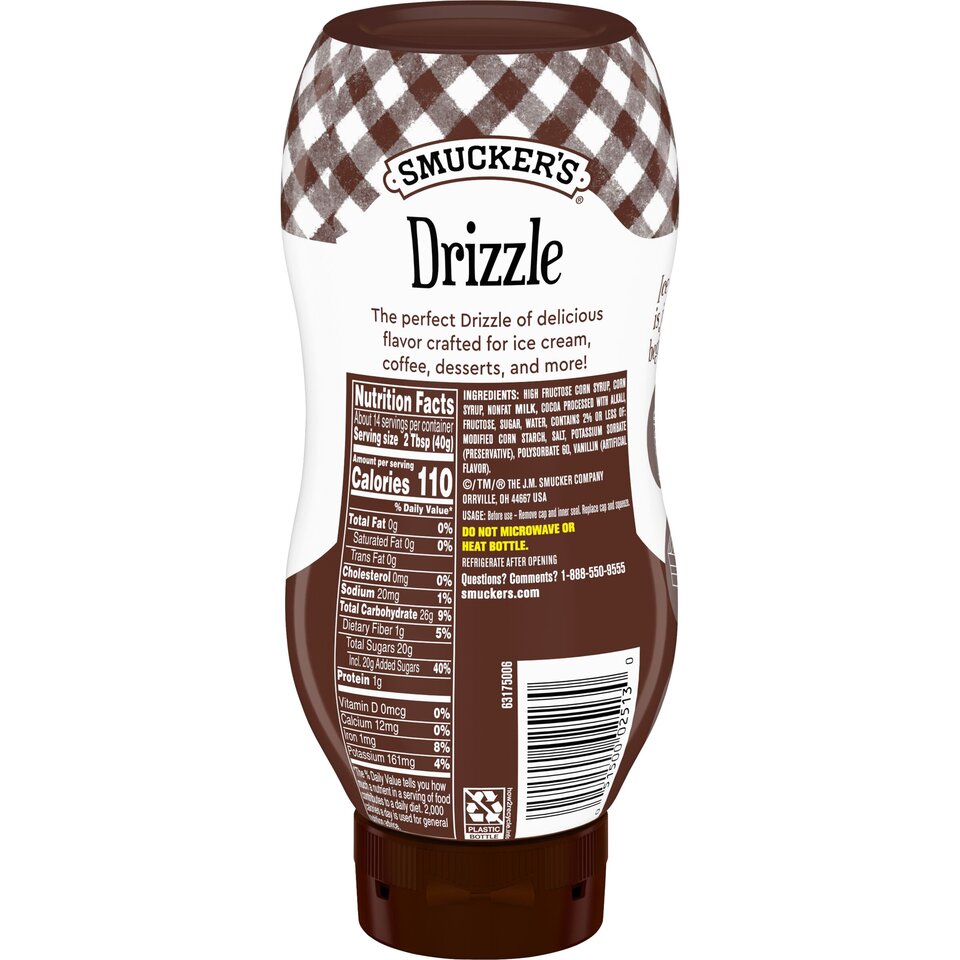 Sundae Syrup™ Chocolate Flavored Syrup back center with packaging
