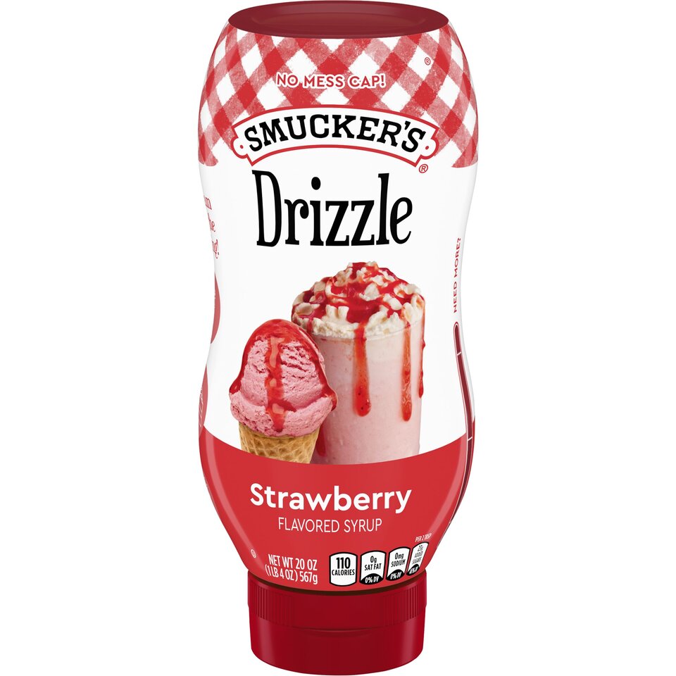 Sundae Syrup™ Strawberry Flavored Syrup front center with packaging