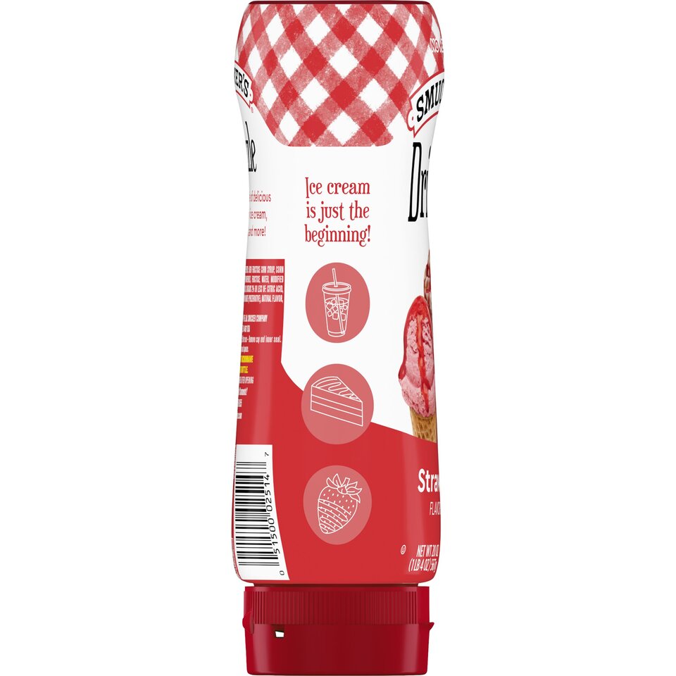 Sundae Syrup™ Strawberry Flavored Syrup left with packaging
