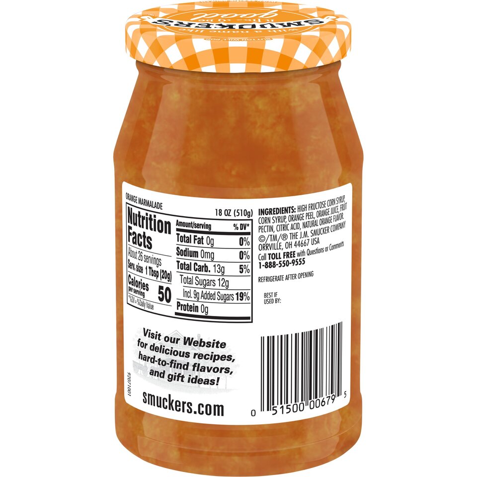 Sweet Orange Marmalade back center with packaging